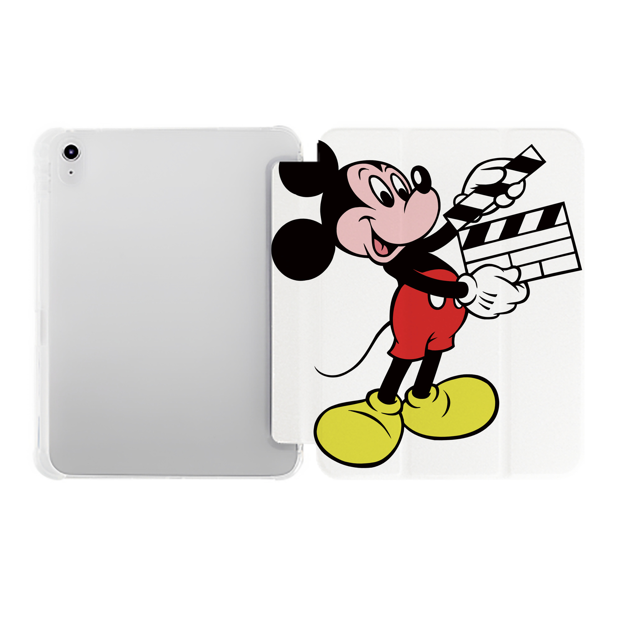 （画像用） ミッキーマウス Mickey Mouse IPad ケース ペン収納付き 三つ折りスタンド PUレザー×シリコン 対応機種9.5/10.5/10.9インチ